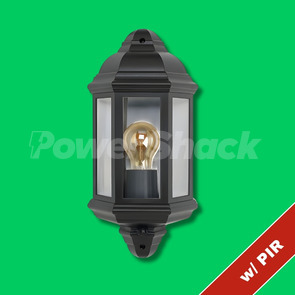 Bell Retro Vintage Half Lantern with PIR - Black - PIR