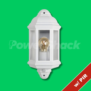 Bell Retro Vintage Half Lantern with PIR - White - PIR