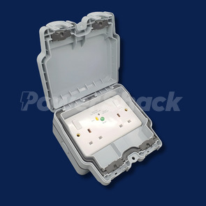 Euroseal - 13 Amp 2 Gang DP Weatherproof RCD Double Socket