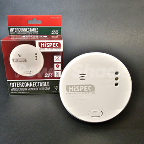 Hispec - Mains Carbon Monoxide Detector with 9v Battery Backup