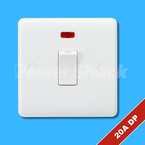 Knightsbridge Curved Edge 20A DP Switch - with Neon