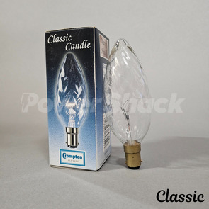 Crompton Twisted Clear Candle Lamp - B15 - 40W