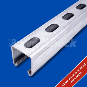 Galv Slotted Unistrut Channel 41mm x 41mm - 1m Length 