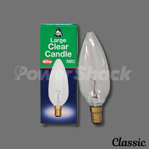 Bell Large Clear Candle Lamp - 40w - B15