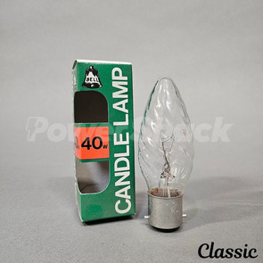 Bell Twisted Clear Candle Lamp - B22 - 40W - 35mm