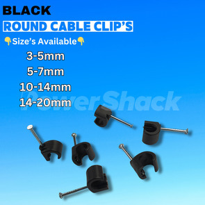 UNICRIMP Black Cable Clips for Round Cable - Pack of 100