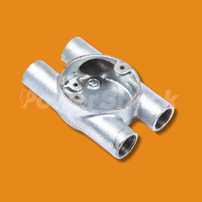 Niglon 20mm Galv Conduit Boxes - Twin Through - 20mm