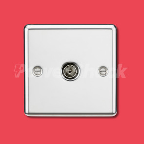 Knightsbridge Polished Chrome TV Outlet (Non-Isolated)