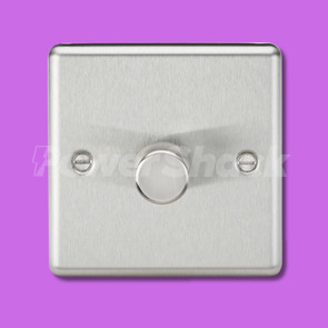 Knightsbridge 2-Way 10-200W (5-150W LED) Trailing Edge Dimmer - Brushed Chrome