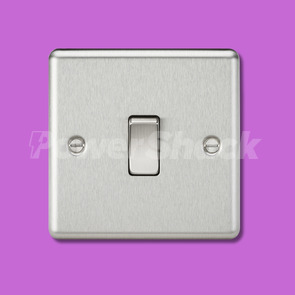 Knightsbridge 10AX 2-Way Switch - Brushed Chrome - 1 Gang