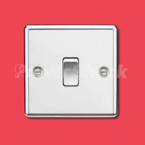 Knightsbridge 10AX 2-Way Switch - Polished Chrome - 1 Gang