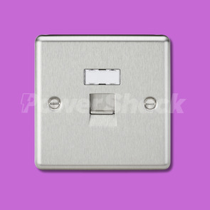 Knightsbridge RJ45 Network Outlet - Brushed Chrome