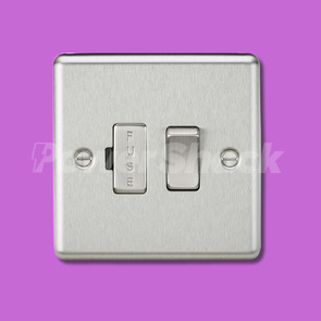 Knightsbridge 13A Switched Fused Spur Unit - Brushed Chrome - Standard Fuse Spur