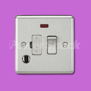 Knightsbridge 13A Switched Fused Spur Unit - Brushed Chrome - With Neon & Flex Outlet