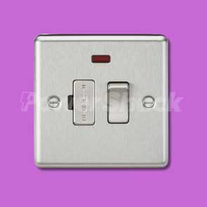 Knightsbridge 13A Switched Fused Spur Unit - Brushed Chrome - Fuse Spur with Neon