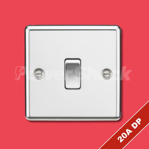 CL834Knightsbridge 20A 1G DP Switch - Polished Chrome - Standard