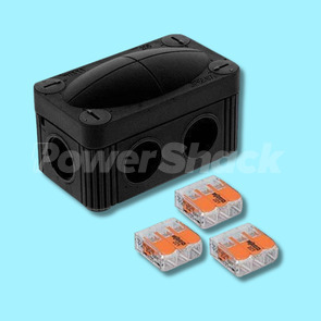 Wiska Combi 206 IP66 Junction Box - BLACK