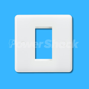 Knightsbridge Modular Data Face Plate - White Curved Edge - 1 Gang Plate