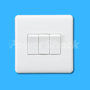 Knightsbridge Curved Edge 10AX 2-Way Switch - 3 Gang