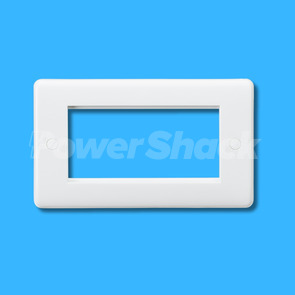 Knightsbridge Modular Data Face Plate - White Curved Edge - 4 Gang Plate