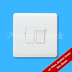 Knightsbridge Curved Edge 13A Switched Fused Spur Unit - with Flex Outlet