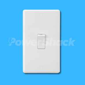 Knightsbridge 45A DP Switch White Rocker - 2 Gang Size