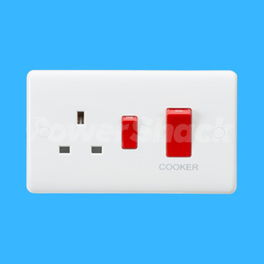 Knightsbridge 45A DP Switch & 13A Socket - Red Rocker