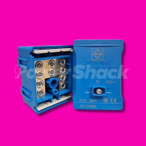 Lewden 100Amp 5 Way Terminal Block - Blue