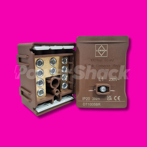 Lewden 100Amp 5 Way Terminal Block - Brown