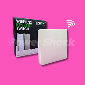 ENERJ White IP65 Wireless Kinetic Switch - Pro Range - 1 Gang - White