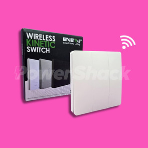 ENERJ White IP65 Wireless Kinetic Switch - Pro Range - 3 Gang - White