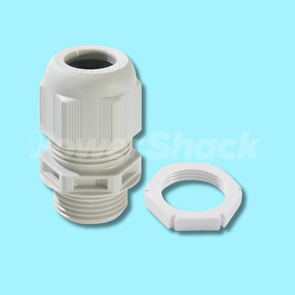 Wiska GLP25 25mm Compression Gland with Lock Nut - WHITE