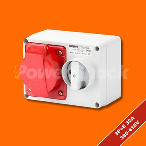 Gewiss 32A 3P+E 415V Switched Socket Outlet - IP44