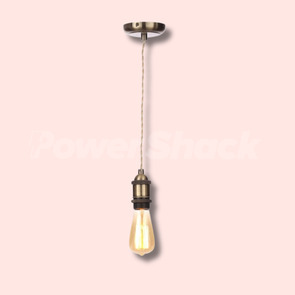 Forum Lighting Dale Vintage ES Pendant with Twisted Cable - Antique Brass