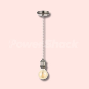 Forum Lighting Dale Vintage ES Pendant with Twisted Cable - Satin Nickel