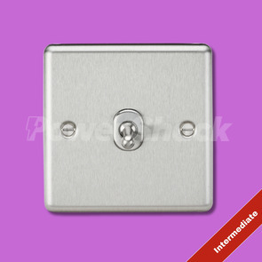 Knightsbridge 10AX 1G Intermediate Toggle Switch - Brushed Chrome