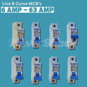 LIVE Electrical MCB's  (B Curve)