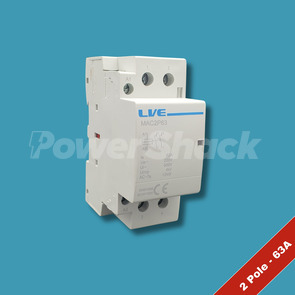 LIVE Electrical 2 Pole 2NO AC Contactor - 63A - 2 POLE