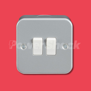 Knightsbridge Metal Clad 10AX 2-Way Switch - 2 Gang 2 Way Switch