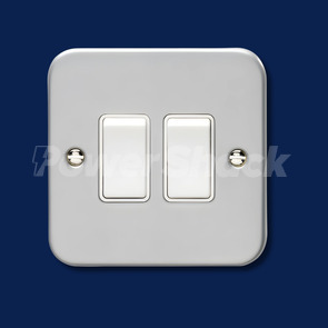 Eurolite Switch Metal Clad - 2 Gang - 2 Way