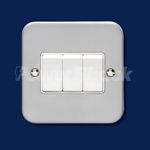 Eurolite Switch Metal Clad - 3 Gang - 2 Way