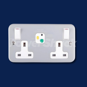 Eurolite 13a 2 Gang DP RCD Switched Socket Metal Clad