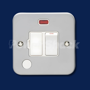 Eurolite 13Amp Switched Fuse Connection Unit Metal Clad - Flex Outlet - Neon