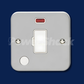 Eurolite 13Amp Unswitched Fuse Connection Unit Metal Clad - Flex Outlet - Neon