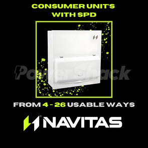 Navitas 100A Mainswitch Consumer Unit c/w T2 Surge Protection