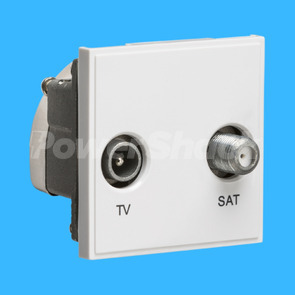 Knightsbridge Diplexed TV /SAT Media Data Module 25 x 50mm - White