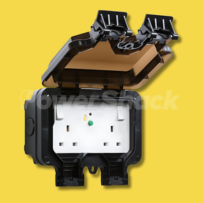 Knightsbridge 2G DP RCD Switched Socket with Neon IP66