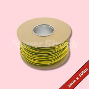 UNICRIMP Green/Yellow PVC Earth Sleeving 100m - 2mm - G+Y