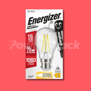 Energizer 8W LED Filament GLS Lamps - 1,060lm - B22  - NON DIMMABLE