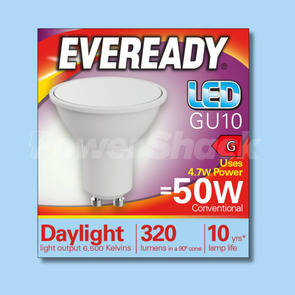 Eveready 4.7W LED GU10 Lamps - 320lm - DAYLIGHT